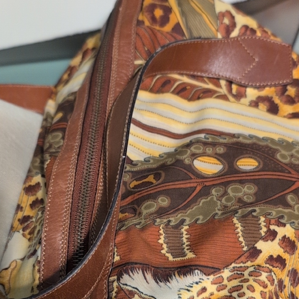 Salvatore Ferragamo Multicolor Tote Bag Animal Vintage Large Clean Italy Purse - Picture 6 of 15